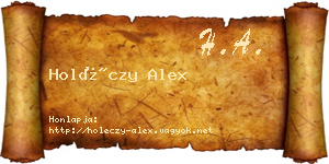 Holéczy Alex névjegykártya